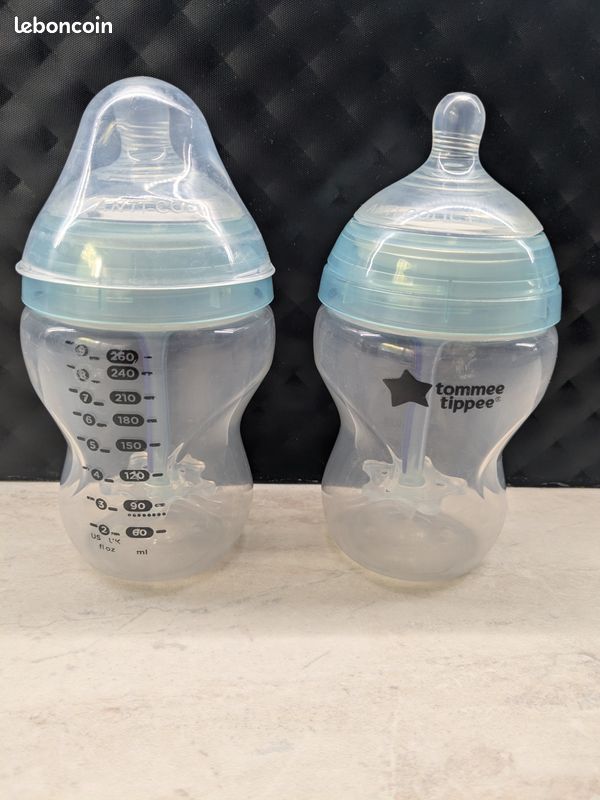 Biberons Tommee Tippee Anti-Colique - Lot De 2 X 260ml | Tétine Sein Naturel & Tube Anti-Gaz