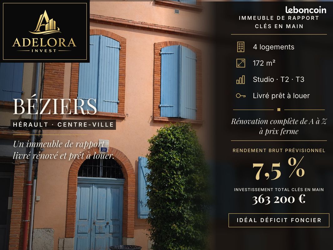 Immeuble 9 pièces 172 m² · à Béziers · 172 m² · 363 200 €