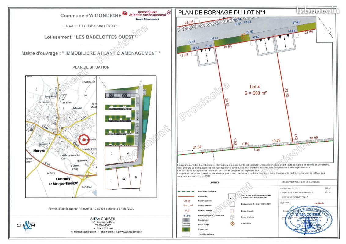 Terrain 600 m² · à Aigondigné · 600 m² · 27 000 €