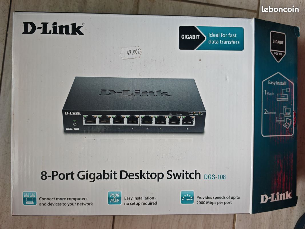 Switch d-link 8 ports prise gigaoctet | Leroy Merlin