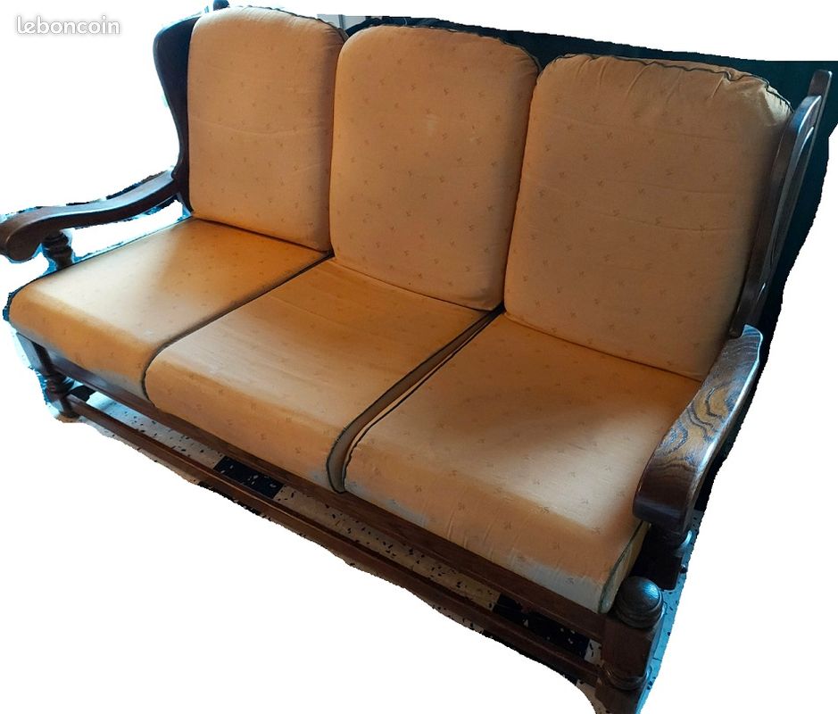 Canape / sofa vintage bois massif (image 1)
