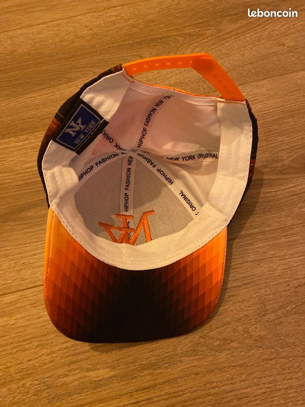 Casquette NY Orange Et Noire Style Seventies - Taille Unique, Hip Hop Honour