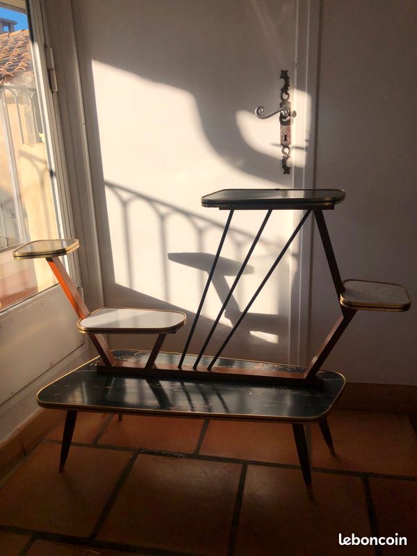 Table porte plantes vintage des années 50 - German plant stand 1950s (image 1)