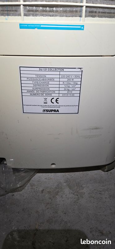 Déshumidificateur SUPRA DU 121 – 260W – Fonctionnel (image 2)