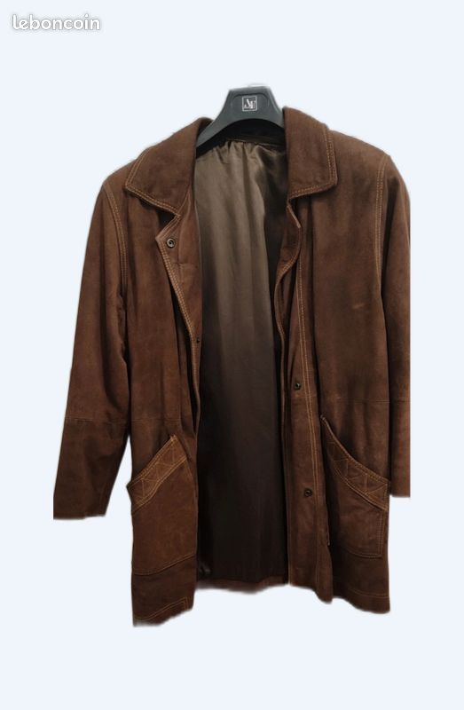 Veste croûte de cuir 3/4 (image 1)
