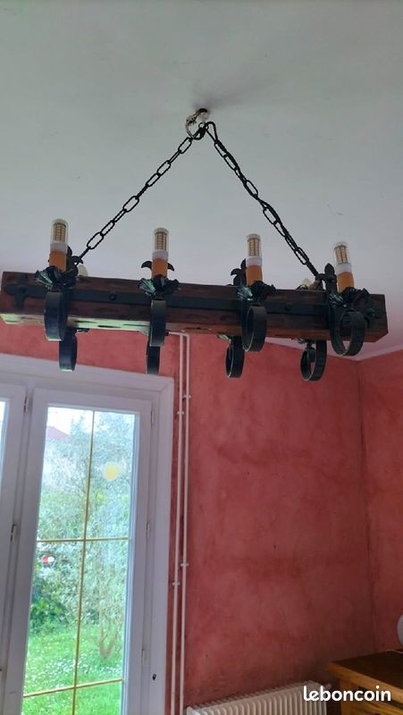 Lustre poutre bois massif (image 1)
