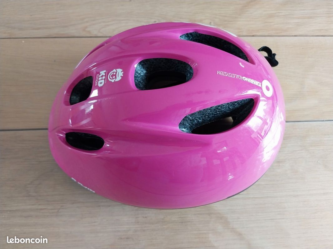 Casque de vélo rose Decathlon B.Twin fille 52-56 cm (image 1)