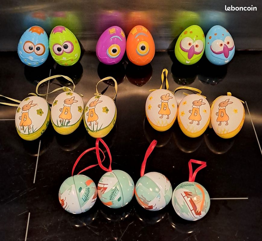 12 œufs De Pâques Garnis De Peluches – Jouets Animaux De 8 Cm – Pour Chasses Et Cadeaux – Enfants Dès 3 Ans
