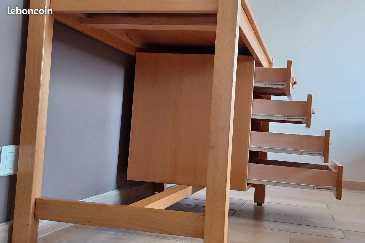 Bureau bois 4 tiroirs (image 7)