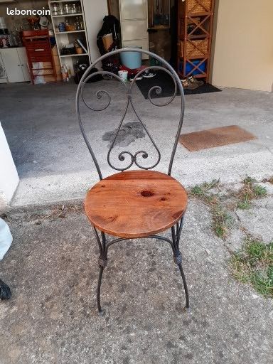 4 Chaises fer forgé et bois (image 2)