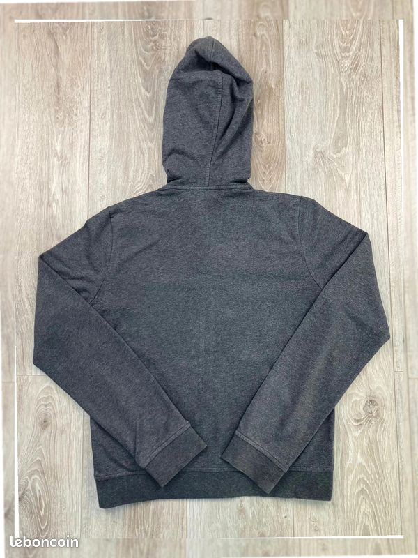 Gilet / Veste/ Sweat à capuche avec zip gris logo brodé Lacoste #A37 - Taille L (image 6)