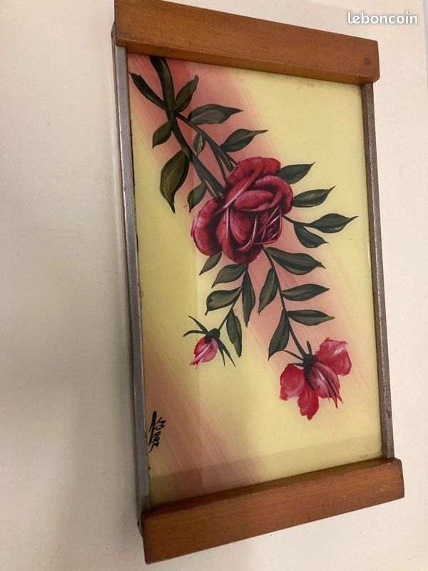 ASSIETTE CERAMIQUE LA ROCHELLE XVIIIe DECOR AUX ROSES VITRINE collection déco Blanc