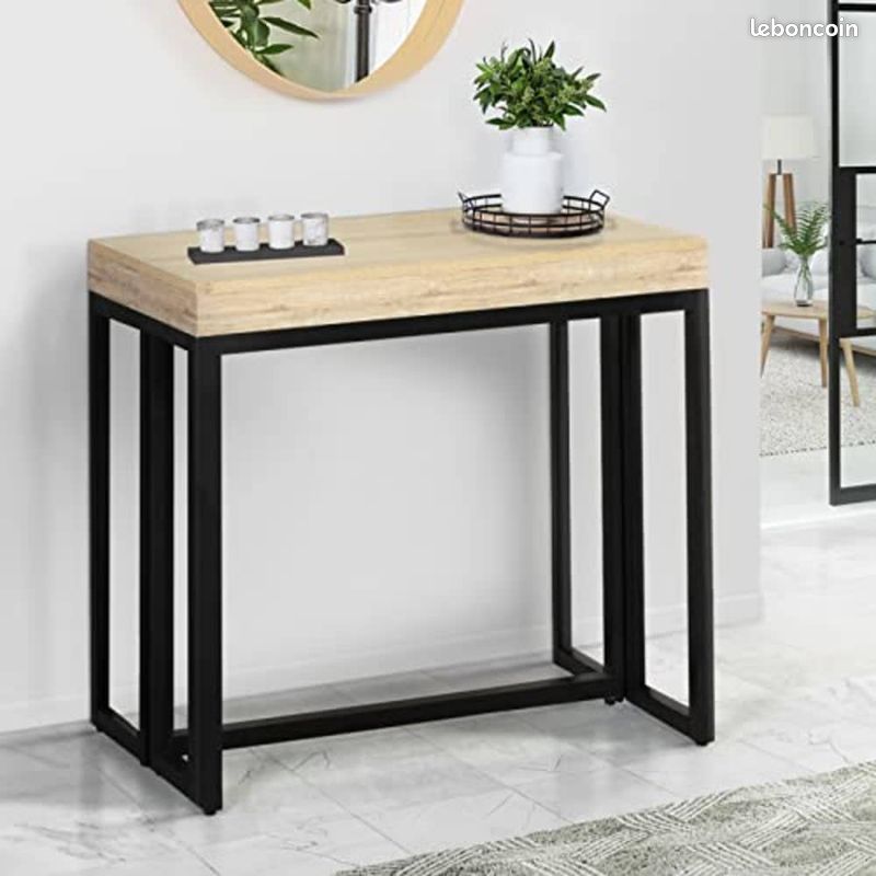Table Extensible Console 2 en 1 - Table Rangement - Table à Manger - 4-14 Personnes - Design Polyvalent - Séjour Cuisine (image 2)