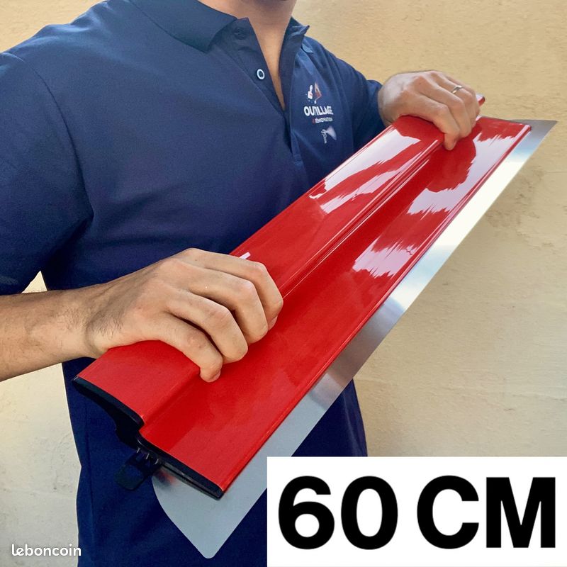 60 cm Lame à lisser inox type Parfait Liss – Spatule enduit murs Placo BA13 – Finition avant peinture – Outil rénovation maison appartement studio – Plaquiste peintre - Lisseuse et couteau a enduit (image 1)