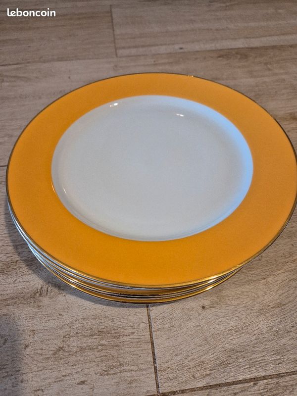 6 assiettes 32cms jaunes (image 1)