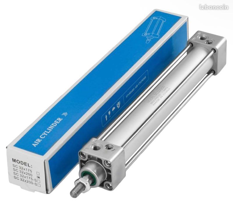 Heschen Vérin pneumatique Standard, SC 32-200, PT1/8" Port, Alésage 32mm, Course 200mm, Double effet neuf (image 2)