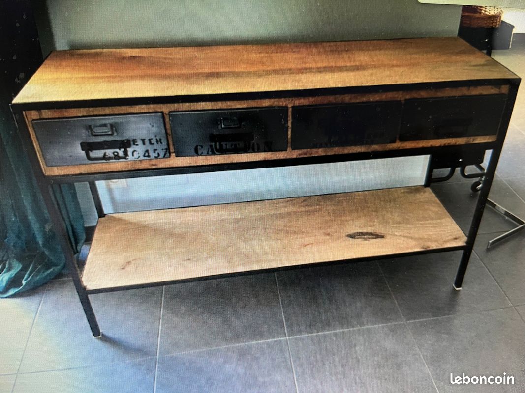 Table console indus métal et manguier massif Maisons du Monde (image 3)