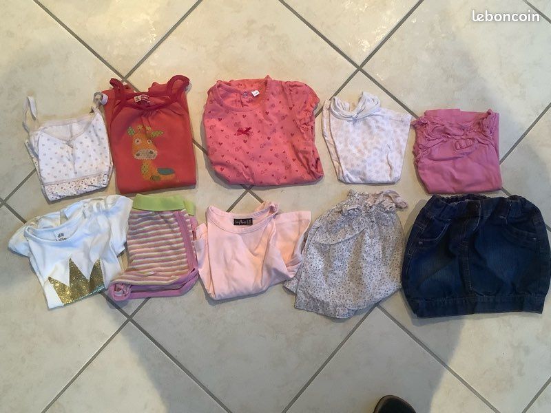 Lot fille été 18-24 mois robe jupe short t-shirt combicourt combinaison Dpam H&M Orchestra (image 1)