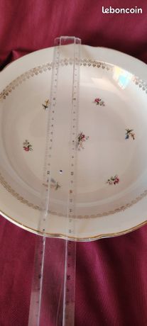 Plat demi creux en faience Digoin Sarreguemines Modèle clématite