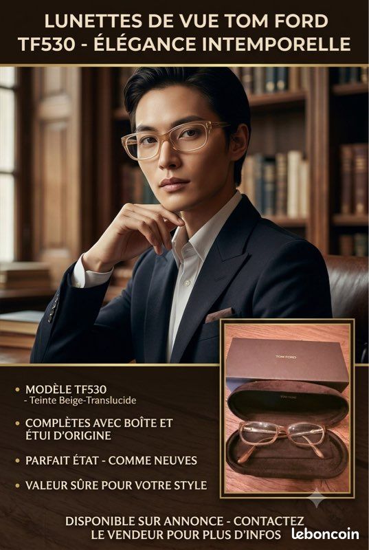 TOM FORD - Lunettes de vue TOM FORD TF530 – Complètes avec boîte et étui (image 3)