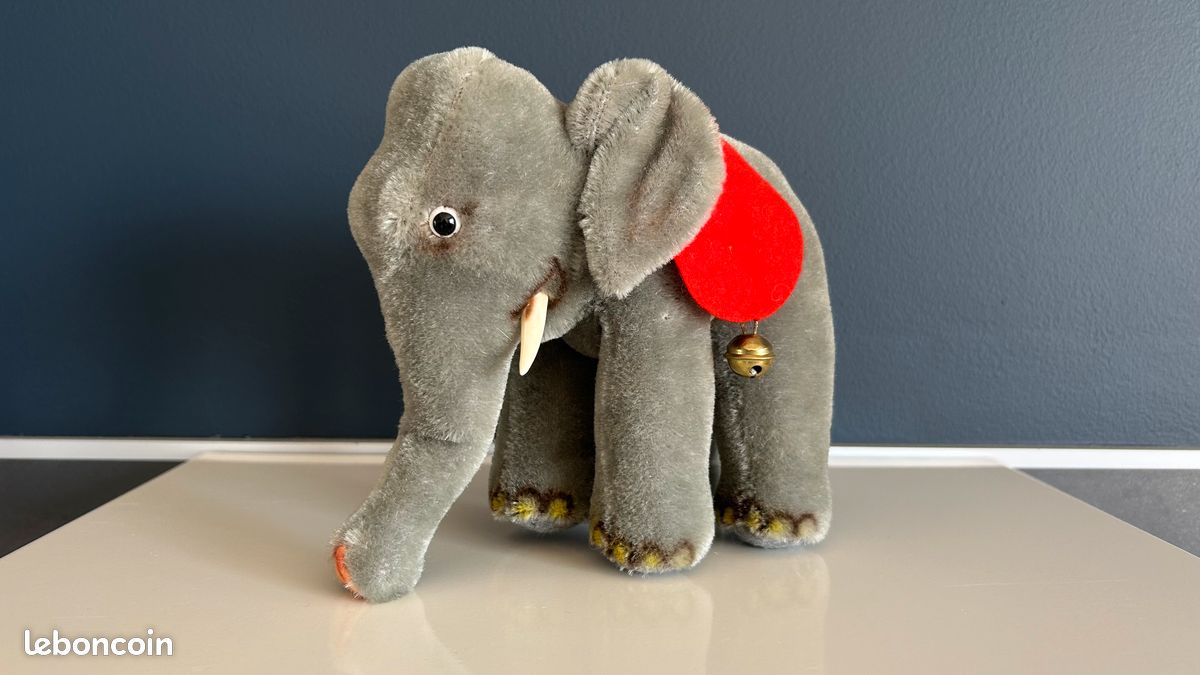 Peluche Jumbo Eléphant STEIFF jouet cirque vintage (image 9)
