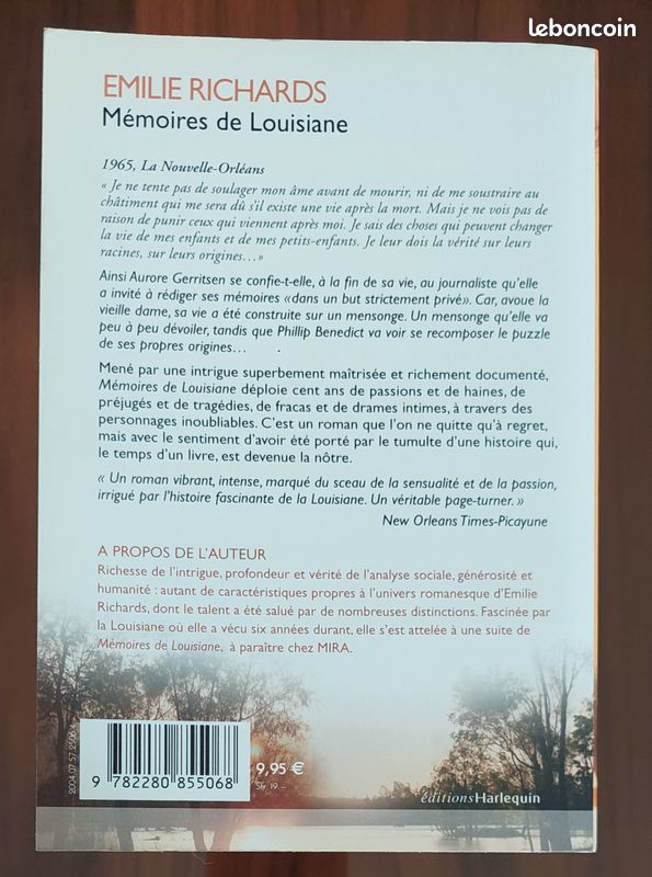 Livre (Grand format, 483 p.) Mémoires de Louisiane - Emilie Richards (Kerobook) (image 3)