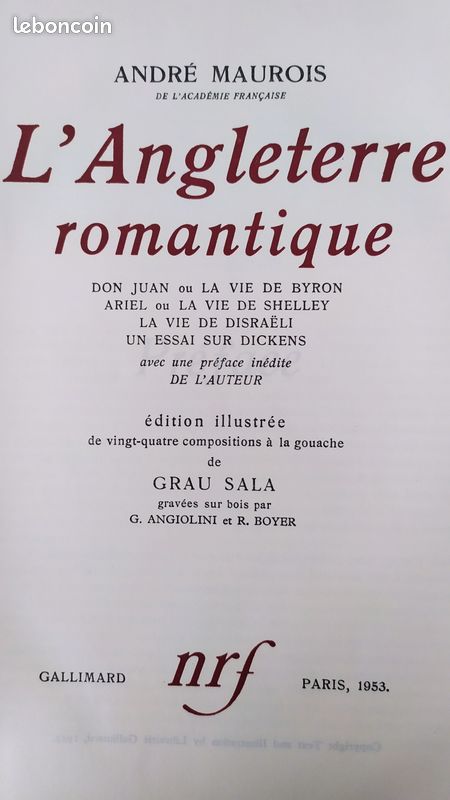 L'Angleterre romantique de André MAUROIS (image 1)