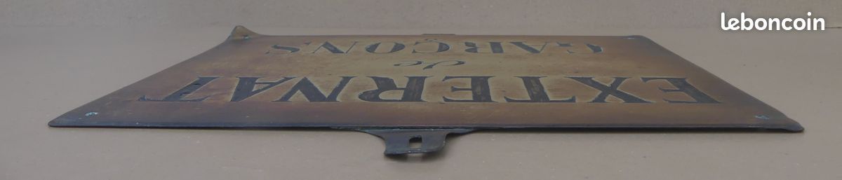 Ancienne plaque "Externat de garçons" laiton vintage déco école publique (image 14)