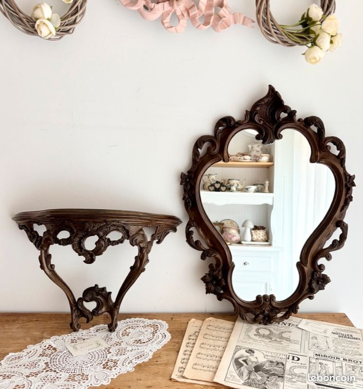 Grand miroir et sa console (image 1)