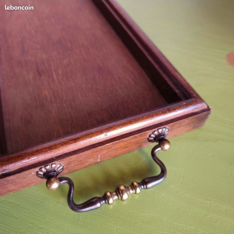 ANCIEN PLATEAU DE Service Art Deco En Bois Massif EUR 28,00 - PicClick FR