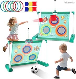 GoSports Jeu De Cornhole Portable Taille Junior Avec 6 Sacs De Haricots - Idéal Pour Tous Âges Intérieur & Extérieur (Choisissez Entre Designs Classiques Ou En Bois