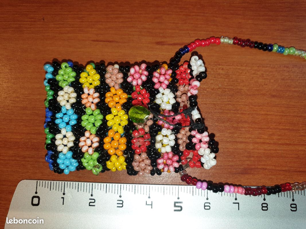 Collier sac perles rocailles (image 3)
