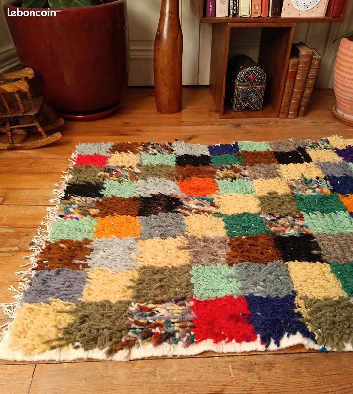 GRAND Tapis Marocain Berbère Beni Ouarain - Motif Petit Losange - Arti