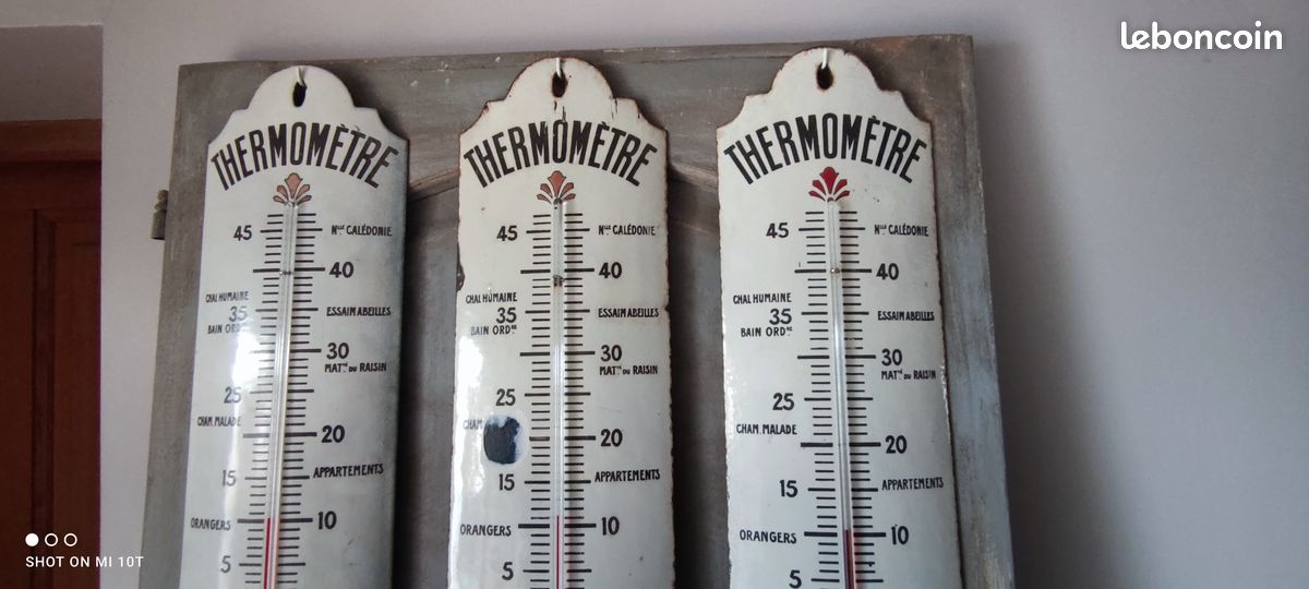 Grand Thermomètre émaillé Bombé TEXACO - Hauteur 30cm - Publicité Vintage (neuf)