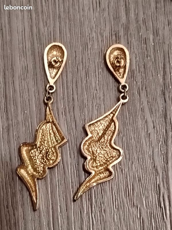 Boucle d oreille plaque or (image 2)