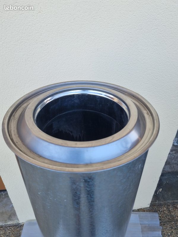Conduit rigide isolé inox/galva Ø int 18cm Ø ext 28cm H 133cm Poujoulat réf ED 1330 - 180 (image 5)