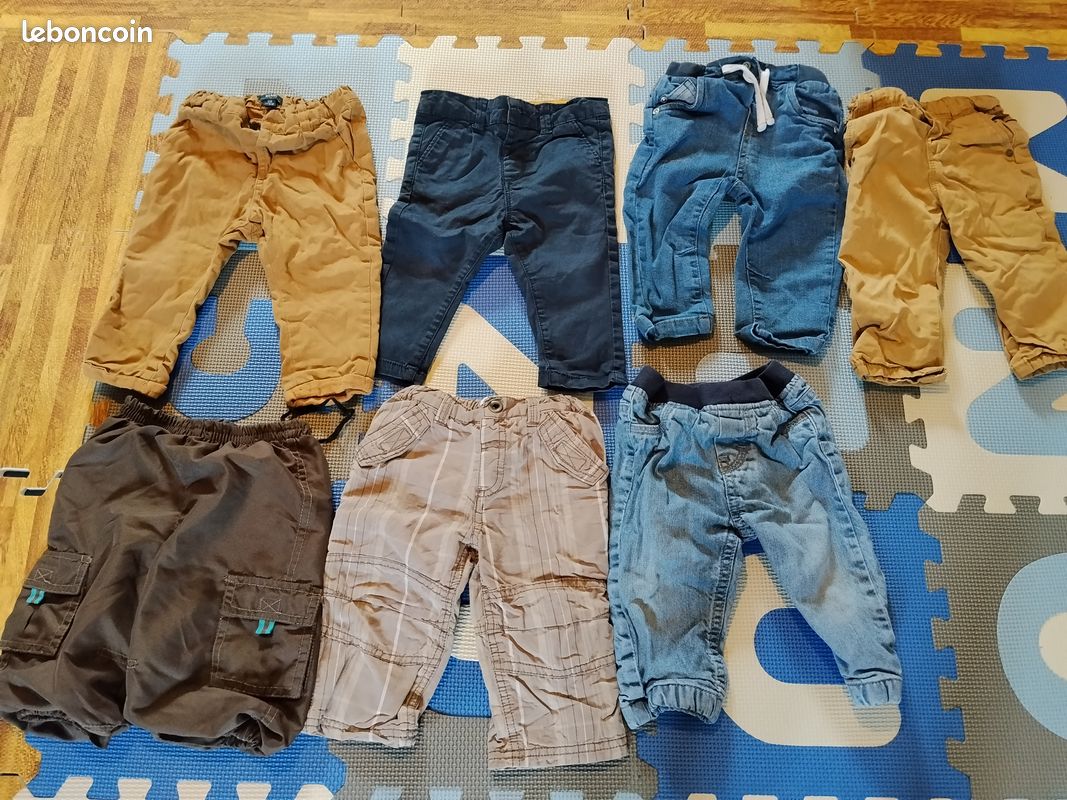 Lot de 7 pantalon jeans et chino 12 mois (image 1)