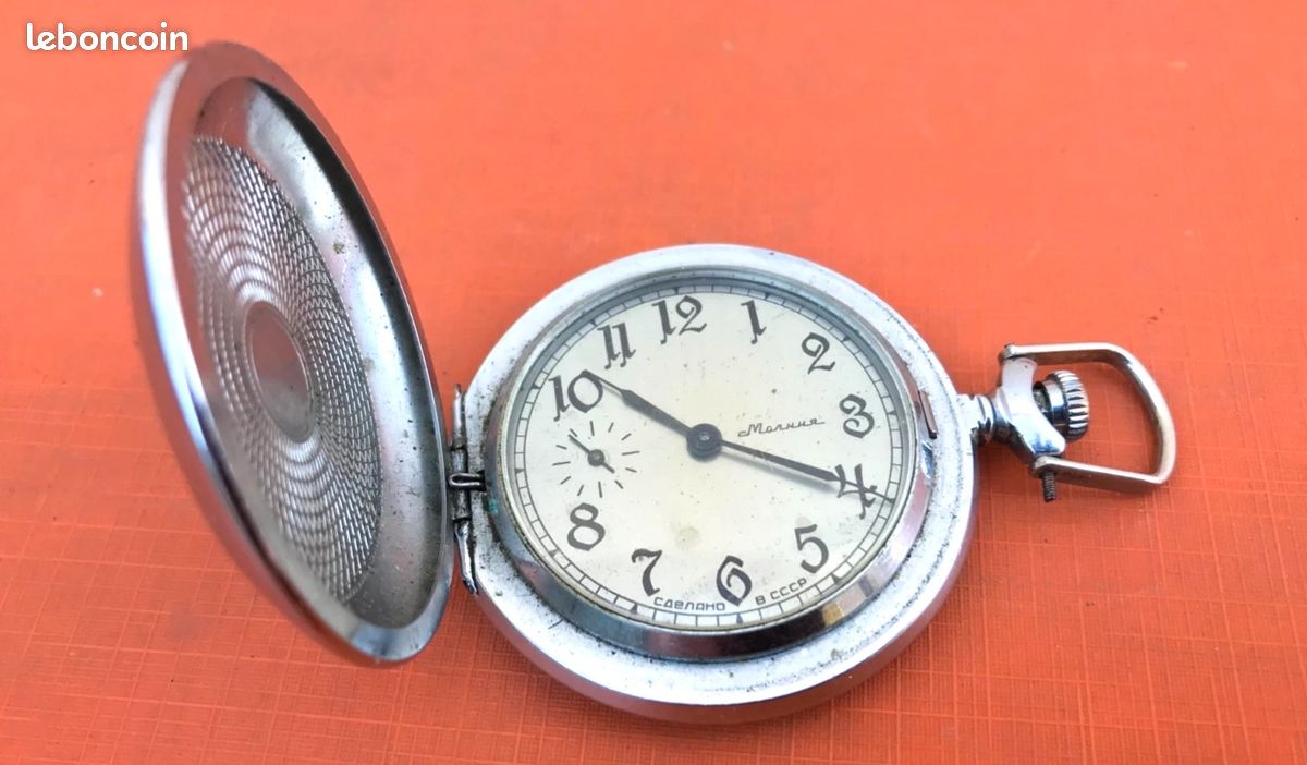 Montre à gousset mécanique Molnija URSS 3602 N°051698 CCCP (image 3)