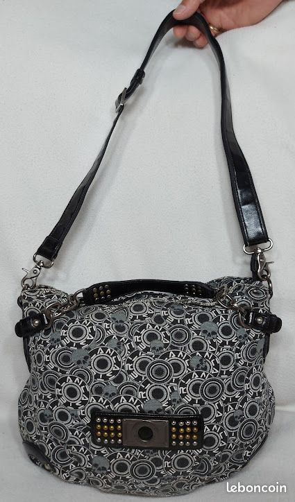 Sac Bandoulière LANCASTER Vintage - Toile Bleue, Occasion, Authentique