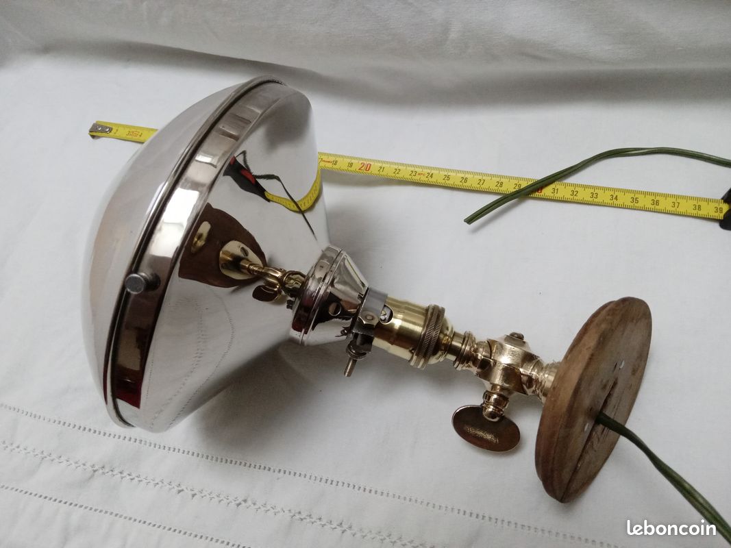 Ancienne lampe applique verre laiton vintage loft industriel métier jielde (image 4)
