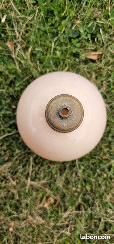 Pied de lampe globe opaline rose (image 5)