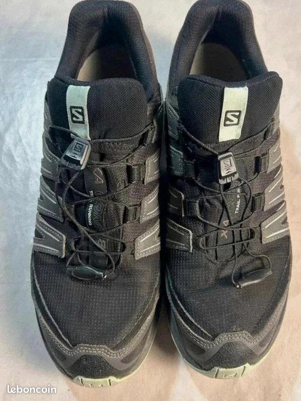 Basket / chaussure Salomon XA Comp 8 Trail Running | Taille 42⅔ | Gris Noir / bleu ciel (image 4)
