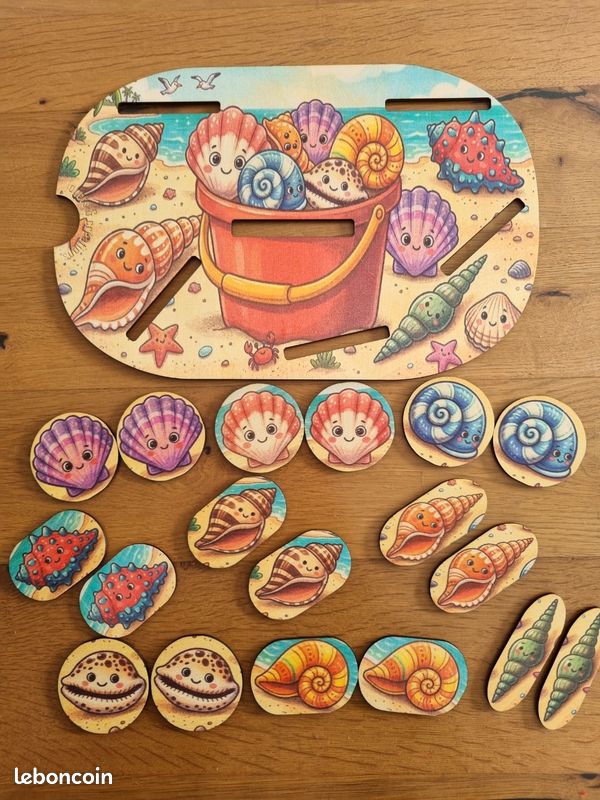 Petit insert pour bac Trofast IKEA Thème " jolis coquillages " avec jetons (image 2)