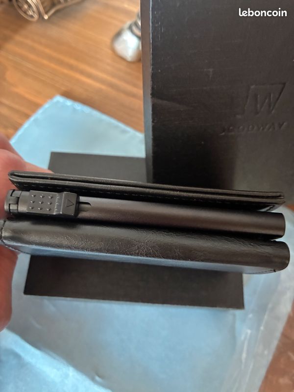 Porte feuille porte cartes pour hommes en cuir noir JOODWAY (image 2)