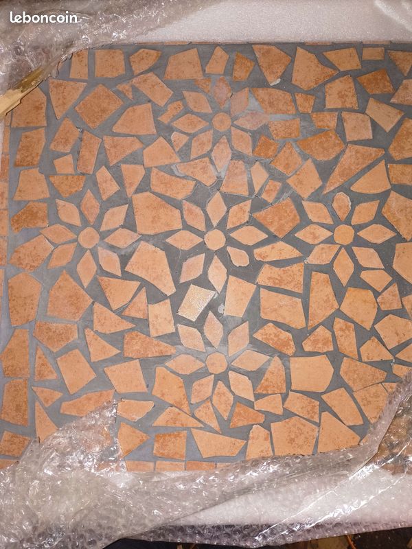 Table de bistro mosaïque Terre cuite 60 cm Céramique (image 5)