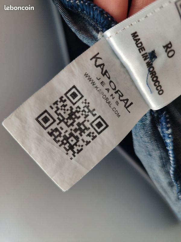 Chemisier Coton Bleu Jeans Kaporal Taille XS - Occasion Très Bon état, Manches Longues, Imprimé Dos