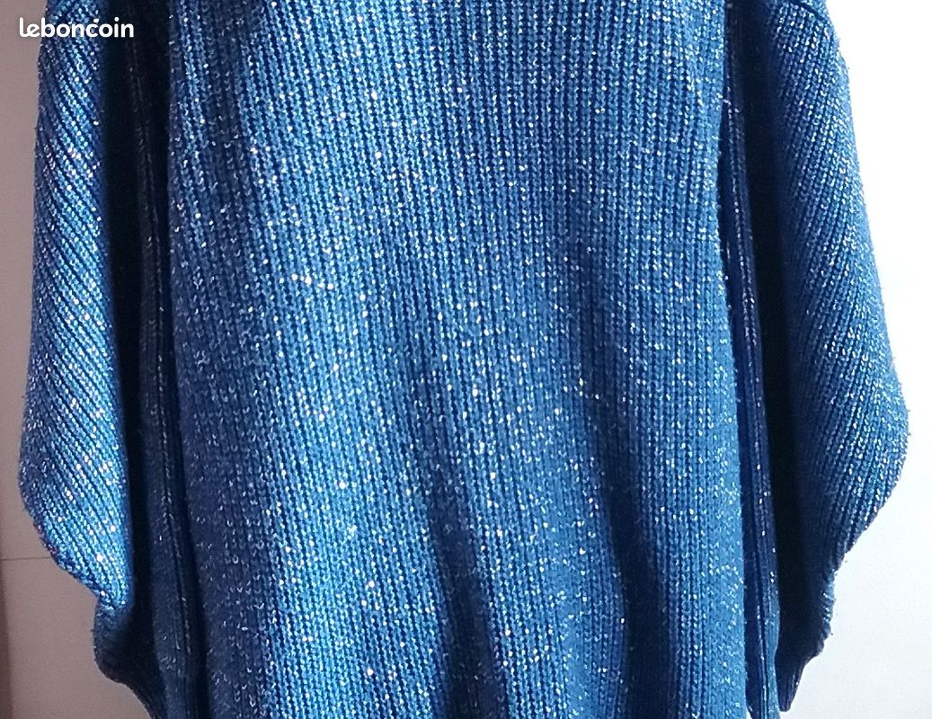 Déguisement Robe pull Carnaval Metallic Blue (image 2)