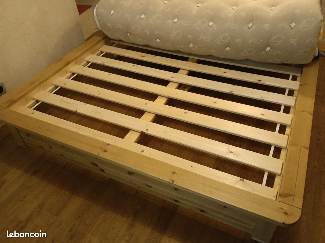Lit rangement 160 en bois massif, bonne affaire 150 euros (image 2)