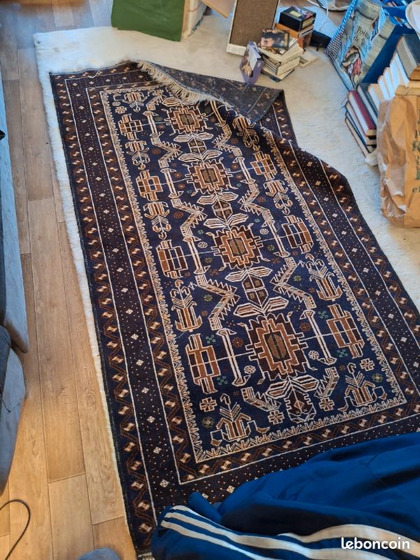 Tapis Ancien Belouch – Laine, Motifs Géométriques, Multicolore, XIXème