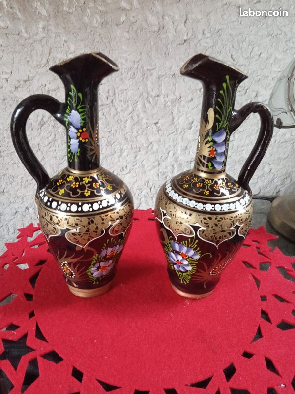 Belle carafe décorée main ou soliflore (image 1)